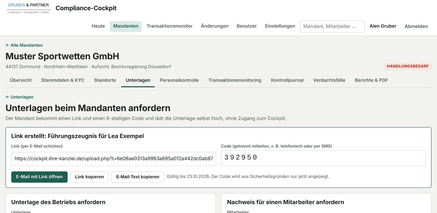 Upload-Link erzeugen
