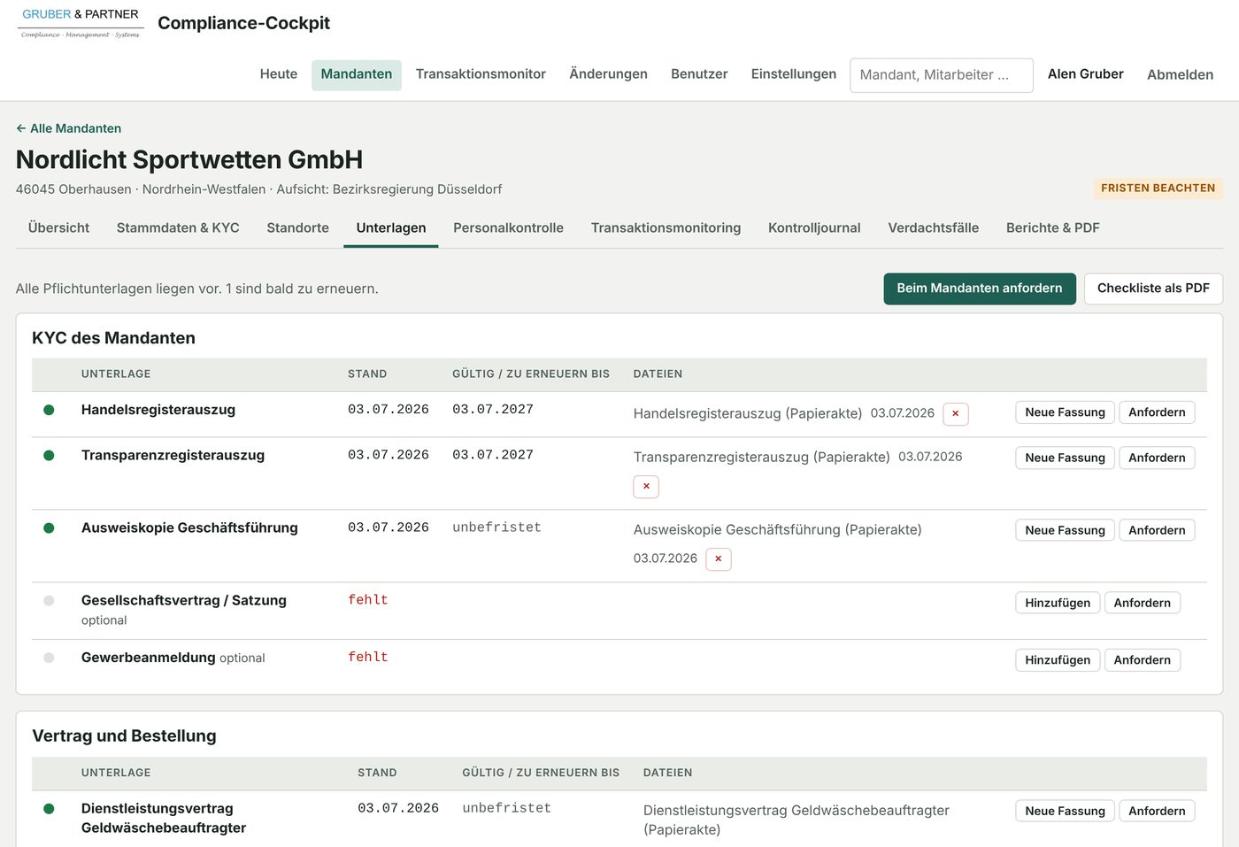 Unterlagen